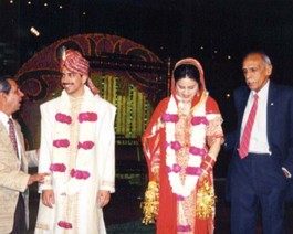 Couple-02 Bride and Groom being escorted to the 'Mandap' - a canopy under which the main ceremony is held.