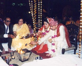 Mandap The 'Mandap' where the ceremony is performed around a fire by a priest.